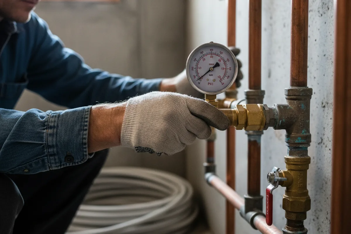 Pressure testing a repaired line during Water Line Repair in Washingtonville